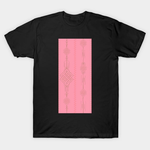 Eternity Knot Stripes on Pink T-Shirt by LochNestFarm